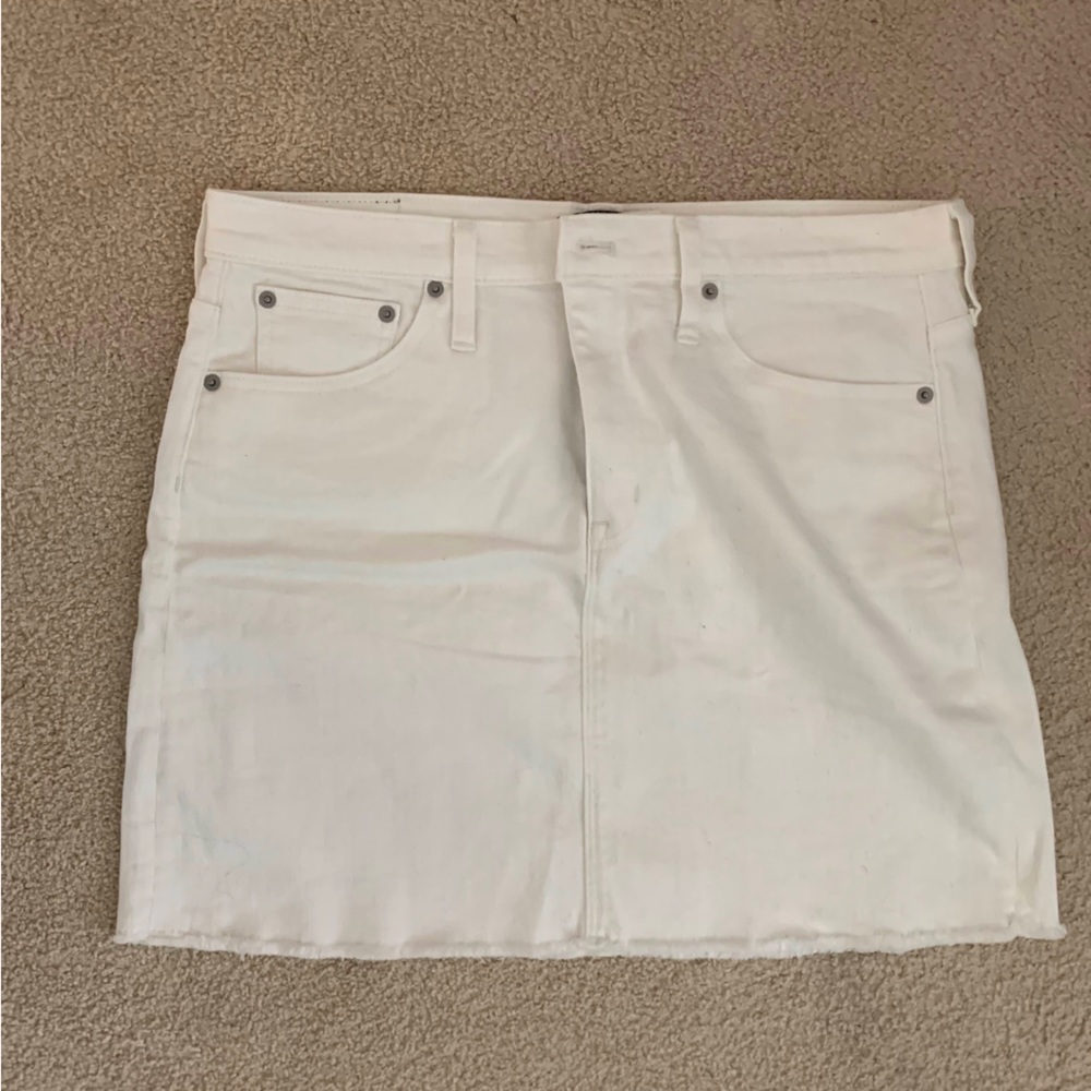 J crew white denim skirt like new